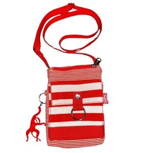 Kipling Crossbody Bag in Blood Orange and White